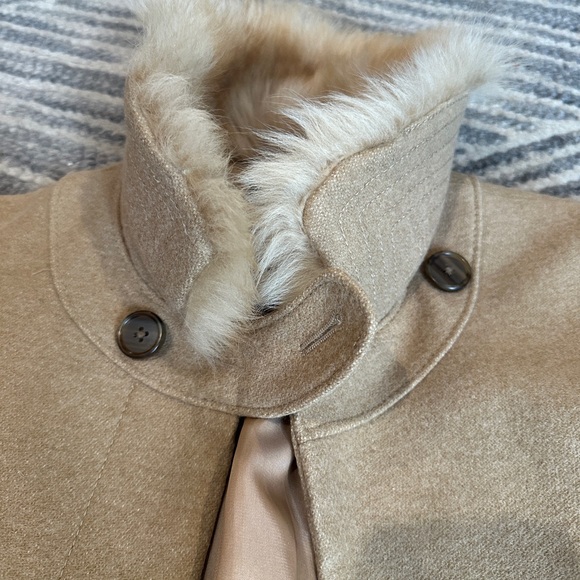 Banana Republic Wool Coat with Real Fur Collar XSP - Picture 6 of 16